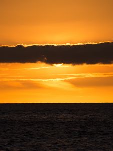 Preview wallpaper horizon, clouds, sea, sunset