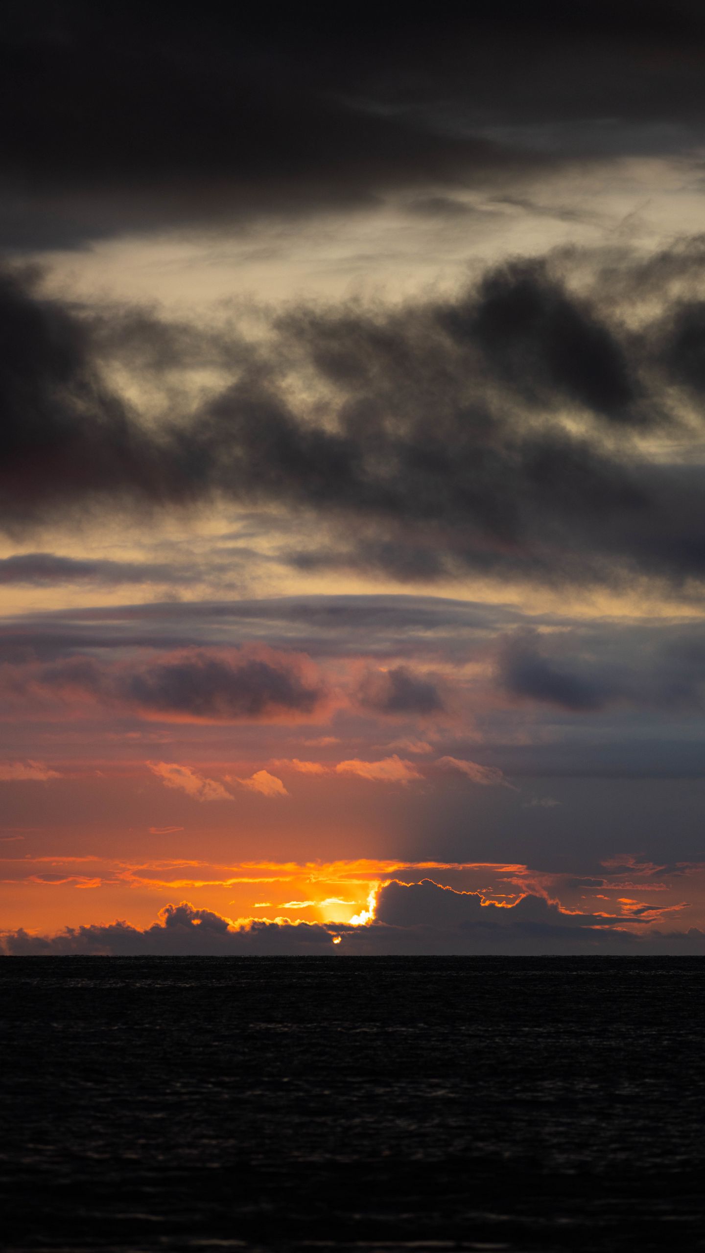 1440x2560 Wallpaper horizon, clouds, sunset, nature