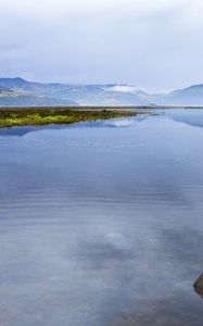 Preview wallpaper horizon, mountains, lake, clouds, reflection, landscape