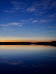 Preview wallpaper horizon, river, clouds