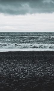 Preview wallpaper horizon, sea, beach, dark