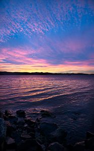 Preview wallpaper horizon, sea, sunset, stones