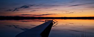 Preview wallpaper horizon, sunset, pier, wooden