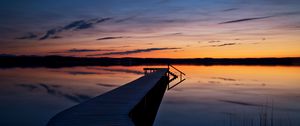 Preview wallpaper horizon, sunset, pier, wooden