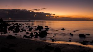 Preview wallpaper horizon, sunset, stones, blocks