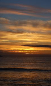 Preview wallpaper horizon, sunset, water, clouds, sea