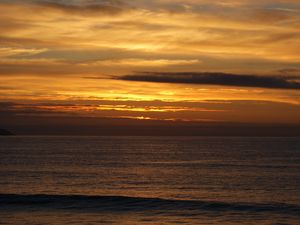 Preview wallpaper horizon, sunset, water, clouds, sea