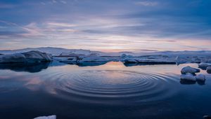 Preview wallpaper horizon, water, circles, snowy