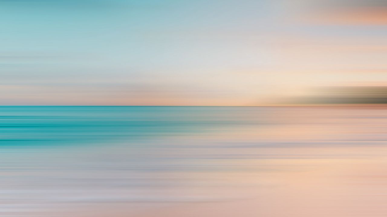 Wallpaper horizon, water, distortion, blue