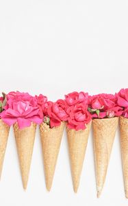 Preview wallpaper horns, flowers, petals, pink