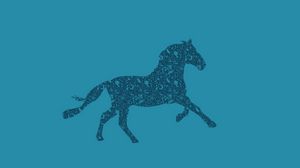 Preview wallpaper horse, drawing, background, patterns
