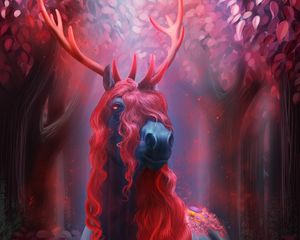 Preview wallpaper horse, horns, fiction