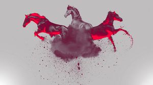 Preview wallpaper horse, paint, spray, abstraction