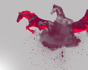 Preview wallpaper horse, paint, spray, abstraction