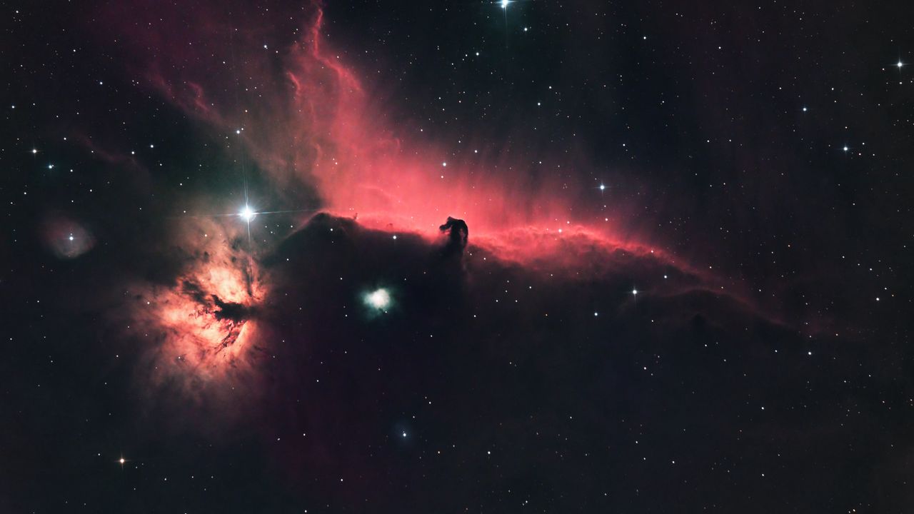 Wallpaper horsehead nebula, nebula, stars, glow, space