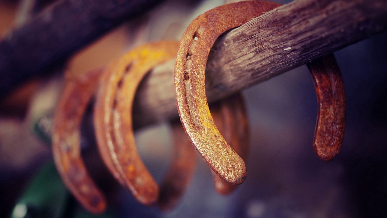 Wallpaper horseshoe, rust, background