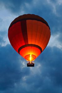 Preview wallpaper hot air balloon, fire, sky, clouds, flight