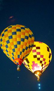 Preview wallpaper hot air balloon, travel, clouds, sky, flight, height, dark