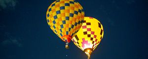 Preview wallpaper hot air balloon, travel, clouds, sky, flight, height, dark