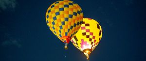 Preview wallpaper hot air balloon, travel, clouds, sky, flight, height, dark