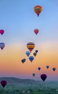 Preview wallpaper hot air balloons, flight, sky, sunrise