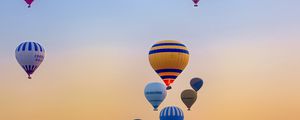 Preview wallpaper hot air balloons, flight, sky, sunrise