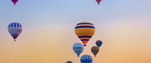 Preview wallpaper hot air balloons, flight, sky, sunrise