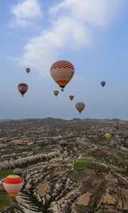 Preview wallpaper hot air balloons, height, relief