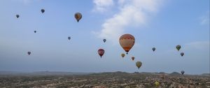 Preview wallpaper hot air balloons, height, relief