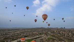 Preview wallpaper hot air balloons, height, relief