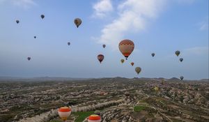 Preview wallpaper hot air balloons, height, relief