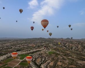 Preview wallpaper hot air balloons, height, relief