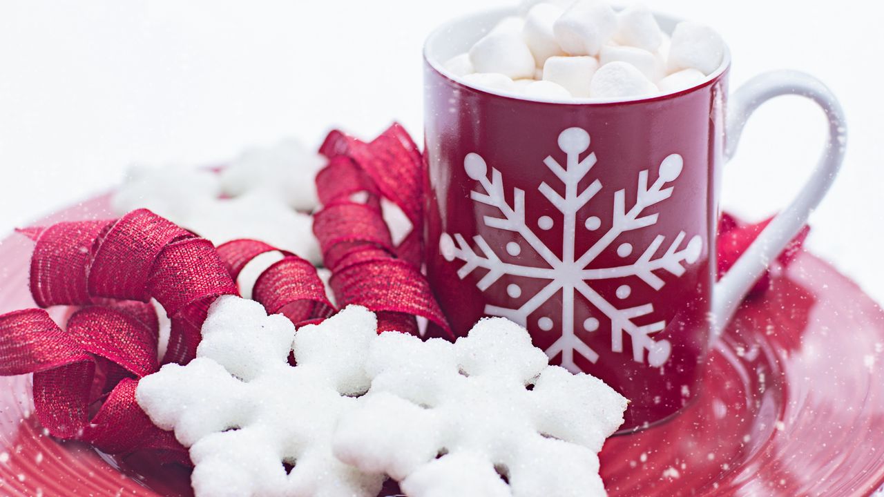Wallpaper hot chocolate, marshmallows, cookies