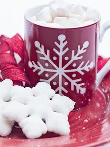 Preview wallpaper hot chocolate, marshmallows, cookies