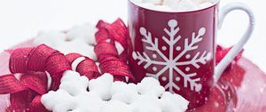 Preview wallpaper hot chocolate, marshmallows, cookies