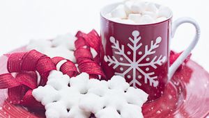 Preview wallpaper hot chocolate, marshmallows, cookies