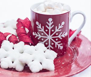 Preview wallpaper hot chocolate, marshmallows, cookies