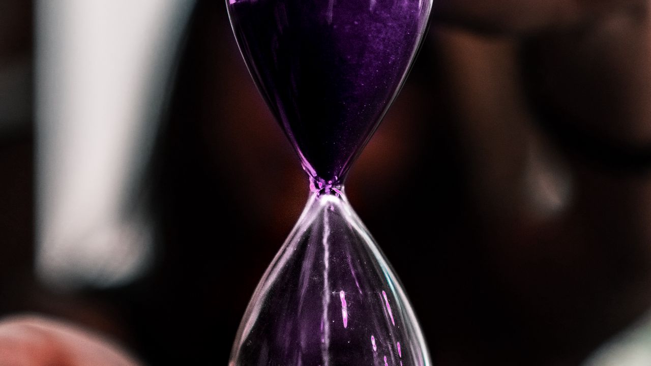 Wallpaper hourglass, glass, sand, time, hands