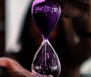 Preview wallpaper hourglass, glass, sand, time, hands