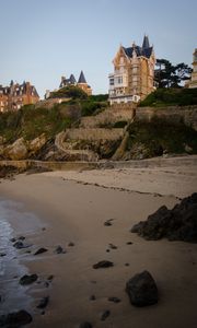 Preview wallpaper house, architecture, stairs, sand, shore