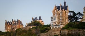 Preview wallpaper house, architecture, stairs, sand, shore