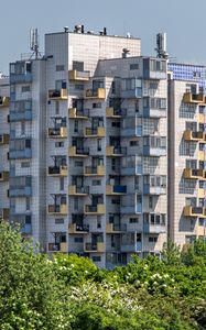 Preview wallpaper house, balconies, facade, trees