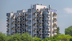 Preview wallpaper house, balconies, facade, trees