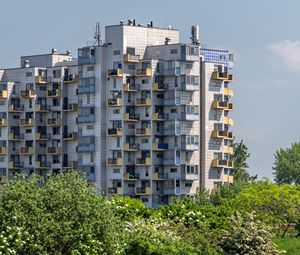 Preview wallpaper house, balconies, facade, trees