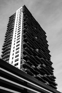 Preview wallpaper house, black and white, balconies, architecture