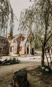 Preview wallpaper house, building, architecture, trees, willows