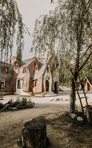 Preview wallpaper house, building, architecture, trees, willows