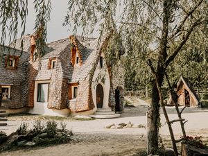 Preview wallpaper house, building, architecture, trees, willows