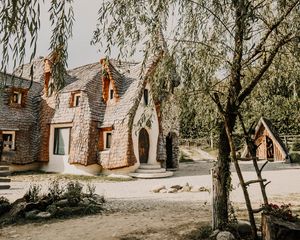 Preview wallpaper house, building, architecture, trees, willows