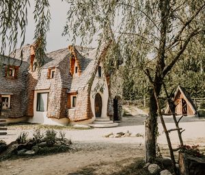 Preview wallpaper house, building, architecture, trees, willows